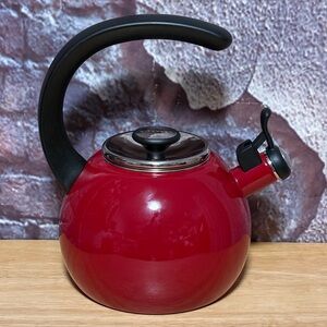 Circulon Enamel on Steel 2 Quart Whistling Teakettle - Red 2qt/1.9 liter
